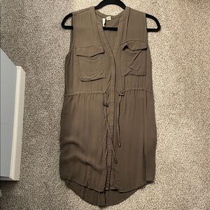 Japna Sleeveless Brown Tunic Dress